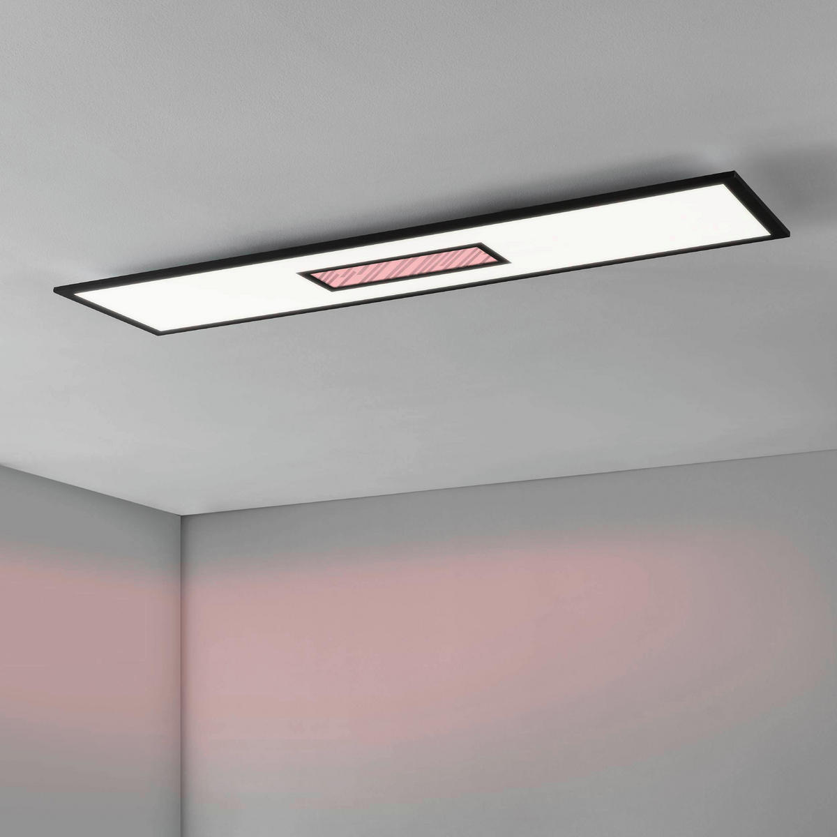 DECKENLEUCHTE    119,5/29,5/5 cm  - Schwarz/Weiß, Basics, Kunststoff/Metall (119,5/29,5/5cm) - Eglo