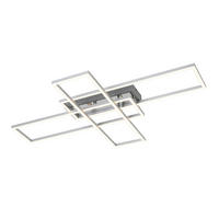 STROPNÍ LED SVÍTIDLO, 82,5/55/8 cm - barvy stříbra/barvy chromu, Basics, kov/plast (82,5/55/8cm) - Novel