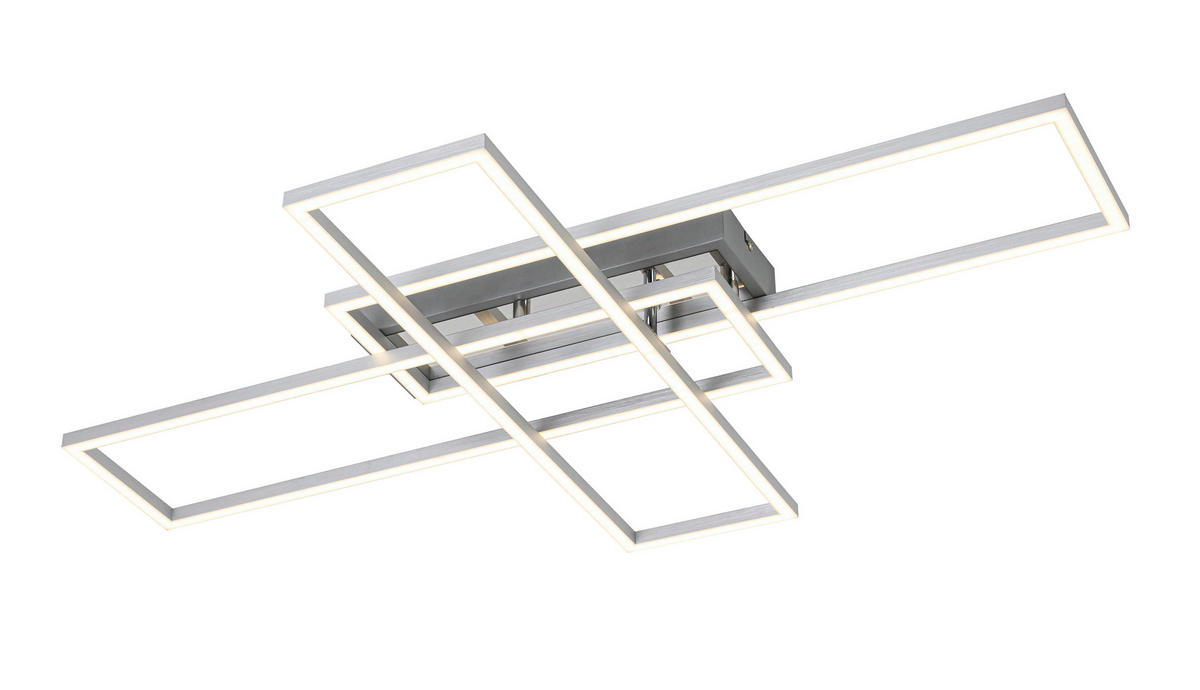 STROPNÍ LED SVÍTIDLO, 82,5/55/8 cm - barvy stříbra/barvy chromu, Basics, kov/plast (82,5/55/8cm) - Novel