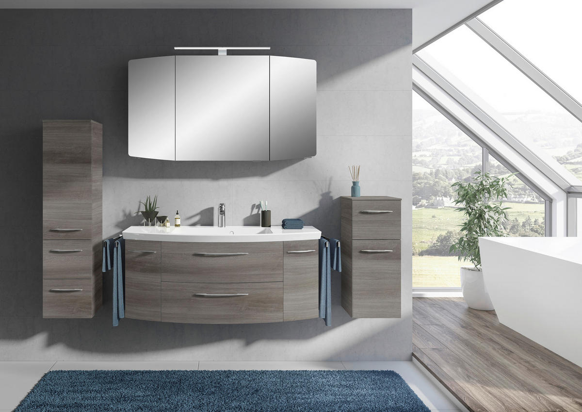 BADEZIMMER 5-teilig  in 181 cm  - Chromfarben/Graphitfarben, KONVENTIONELL, Glas/Holzwerkstoff (181cm) - Pelipal