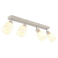 BODOVÉ SVÍTIDLO, 25 W/E14, 56/8/18.5 cm - bílá/barvy chromu, Basics, kov/sklo (56/8/18.5cm)