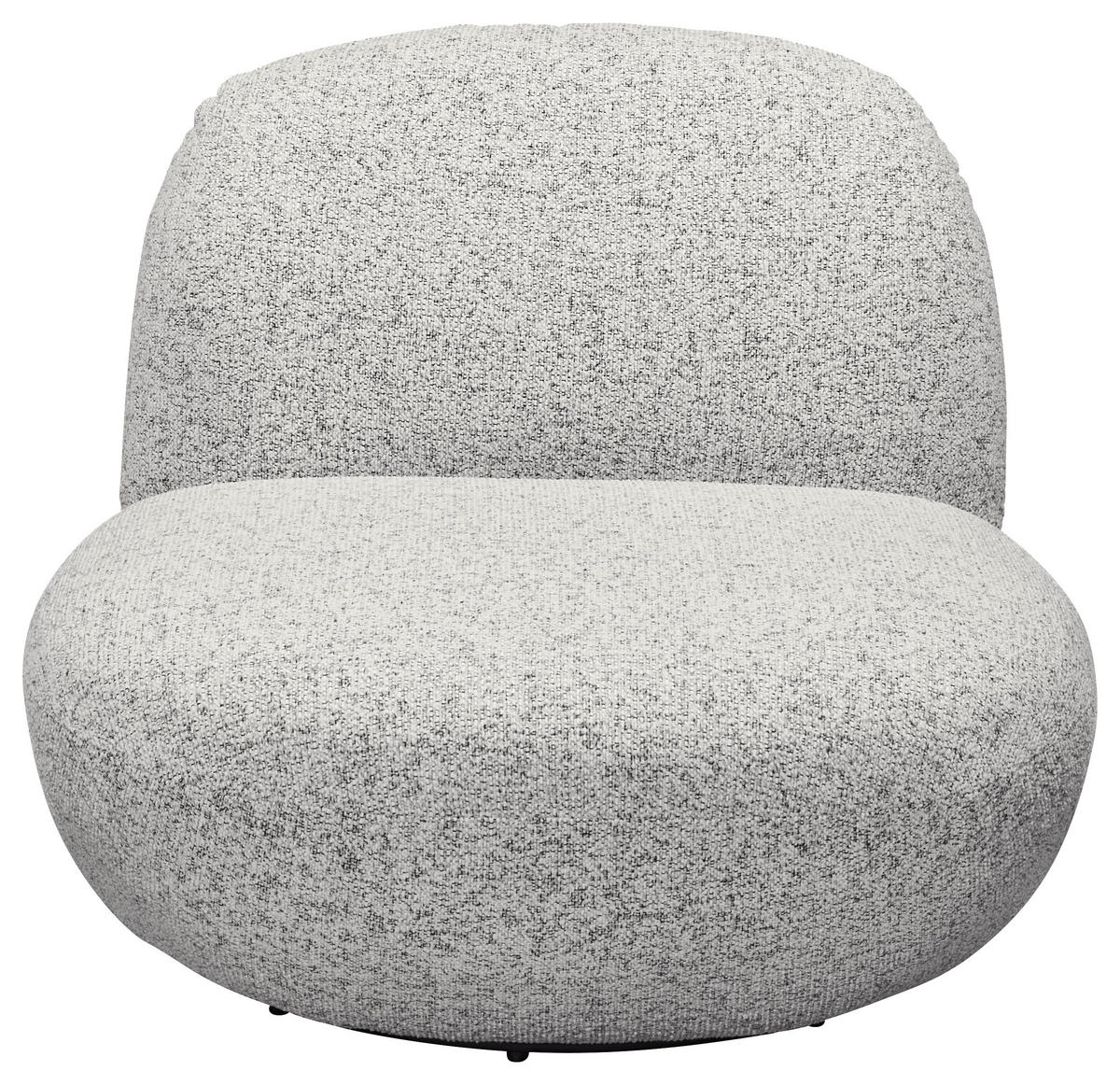 SESSEL in Webstoff Hellgrau  - Hellgrau/Schwarz, Modern, Textil/Metall (85/70/99cm) - MID.YOU