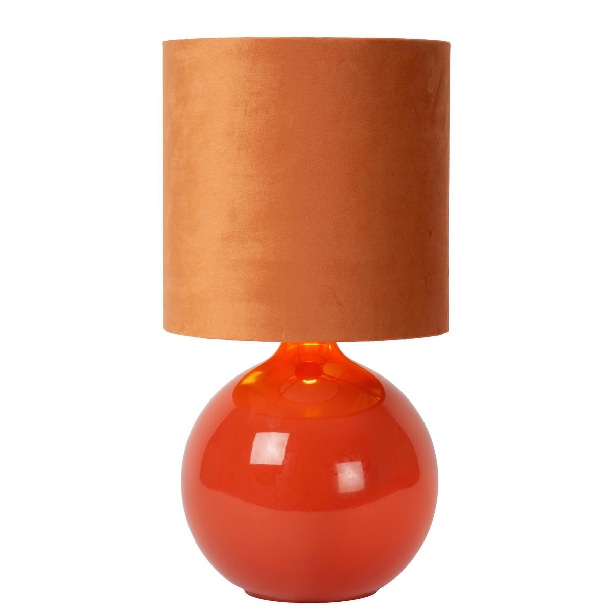 LED-TISCHLEUCHTE 24/24/47 cm   - Orange, Design, Glas/Textil (24/24/47cm) - Lucide