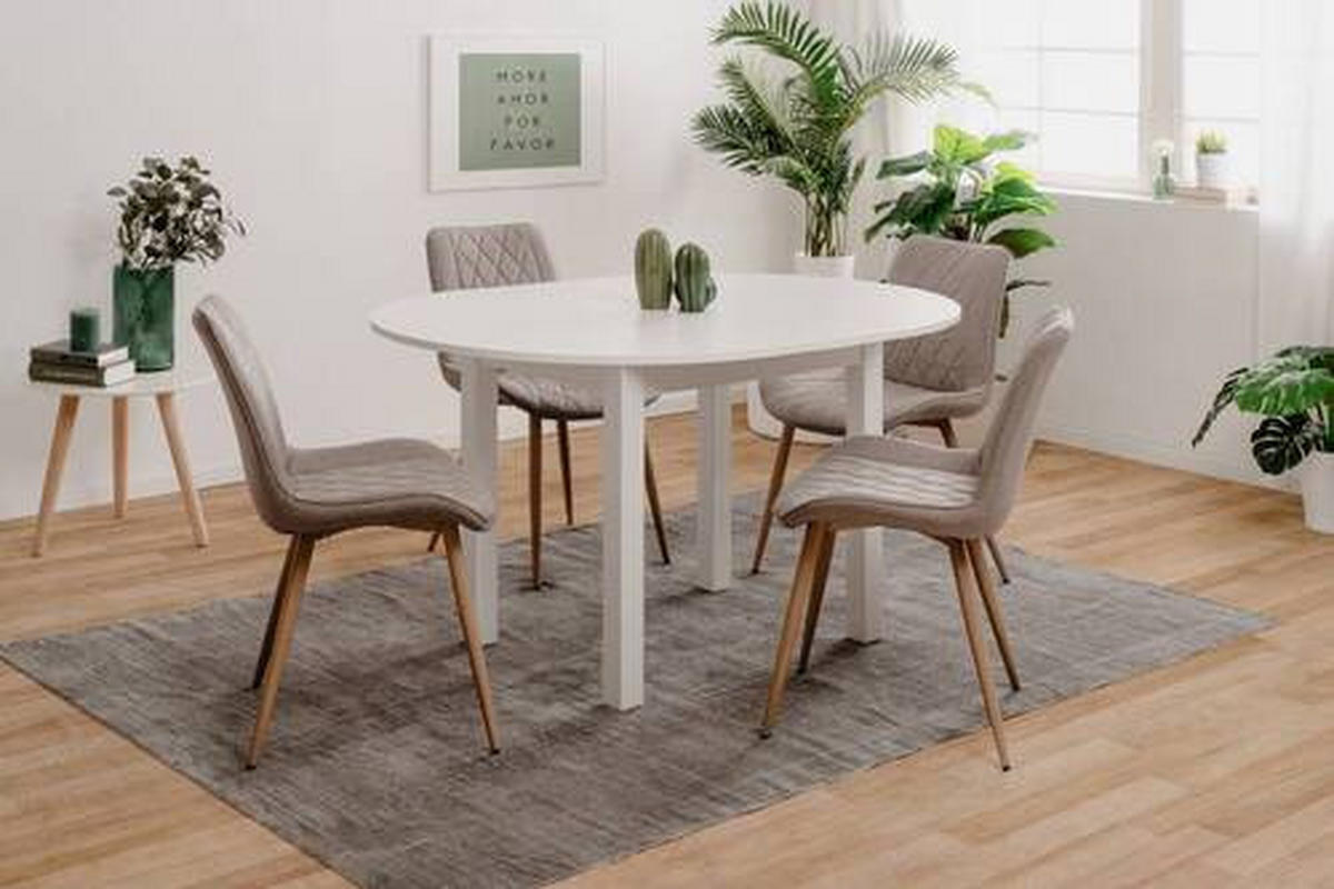 ESSTISCH Holzwerkstoff  - Weiss, Basics, Holzwerkstoff (100/75cm) - MID.YOU