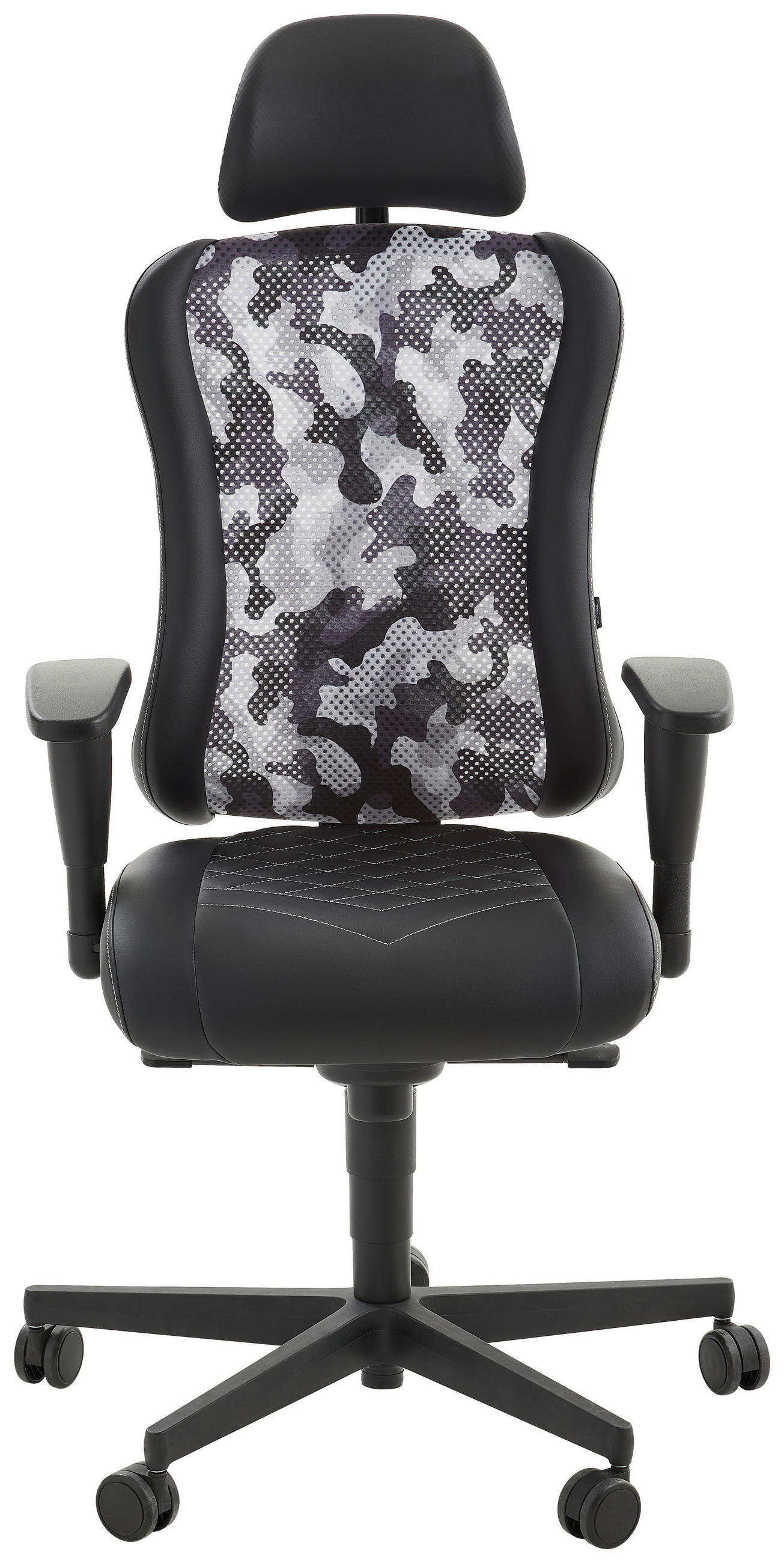 Thumbnail - Dieter Knoll Gamingstuhl, Grau, Schwarz, Kunststoff, Textil, Camouflage, Drehkreuz, 47.5x99-127x44 cm, Made in Germany, ...