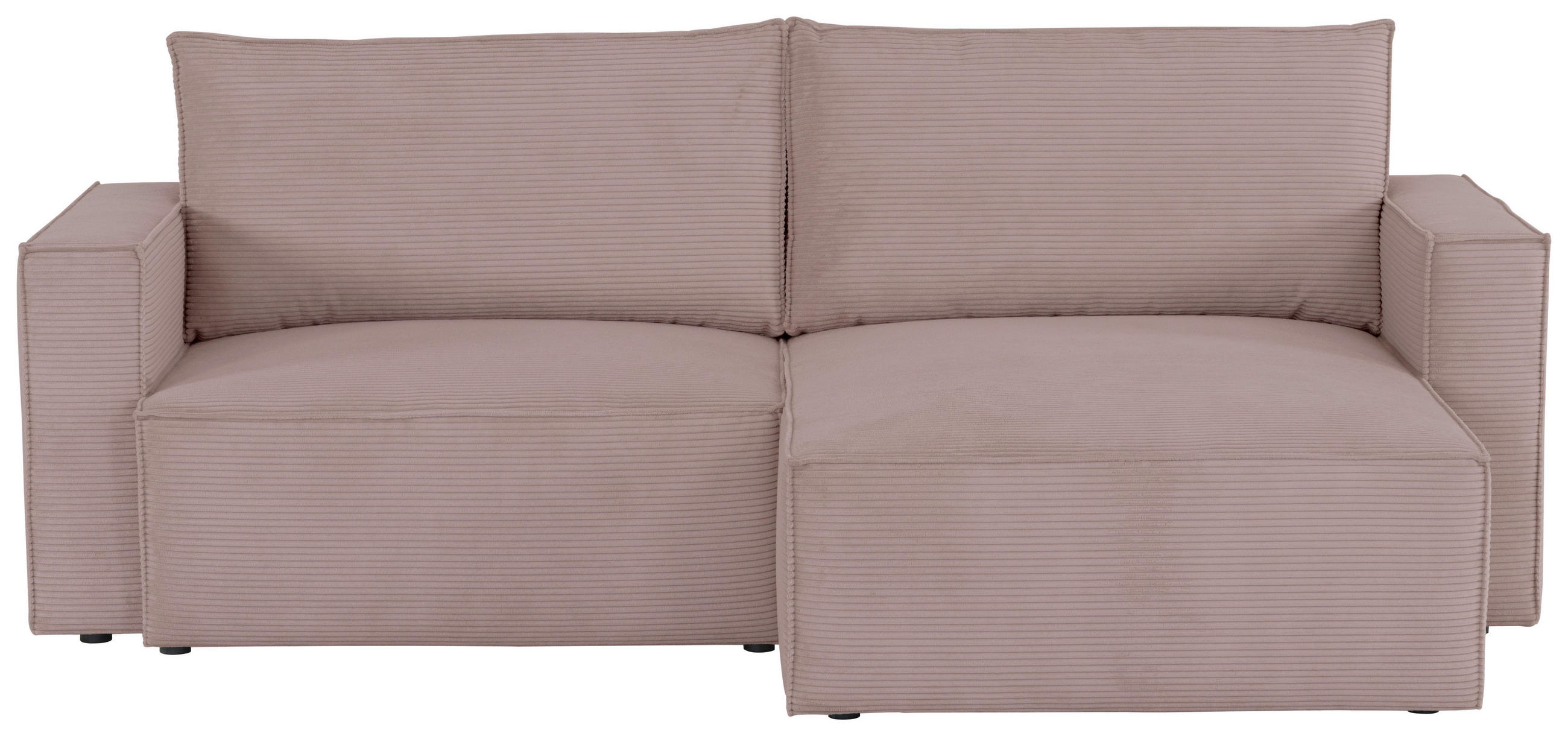 ECKSOFA Altrosa Feincord  - Schwarz/Altrosa, KONVENTIONELL, Kunststoff/Textil (242/151cm) - Carryhome