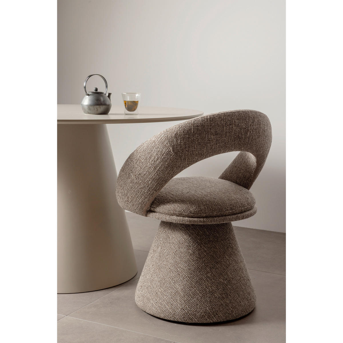 ARMLEHNSTUHL  Sitzfläche 360° drehbar Webstoff  - Naturfarben, MODERN, Textil (63/80/57cm) - Livetastic