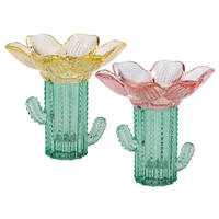 TEELICHTHALTER - Gelb/Rot, Design, Glas (12/11,5/12cm)