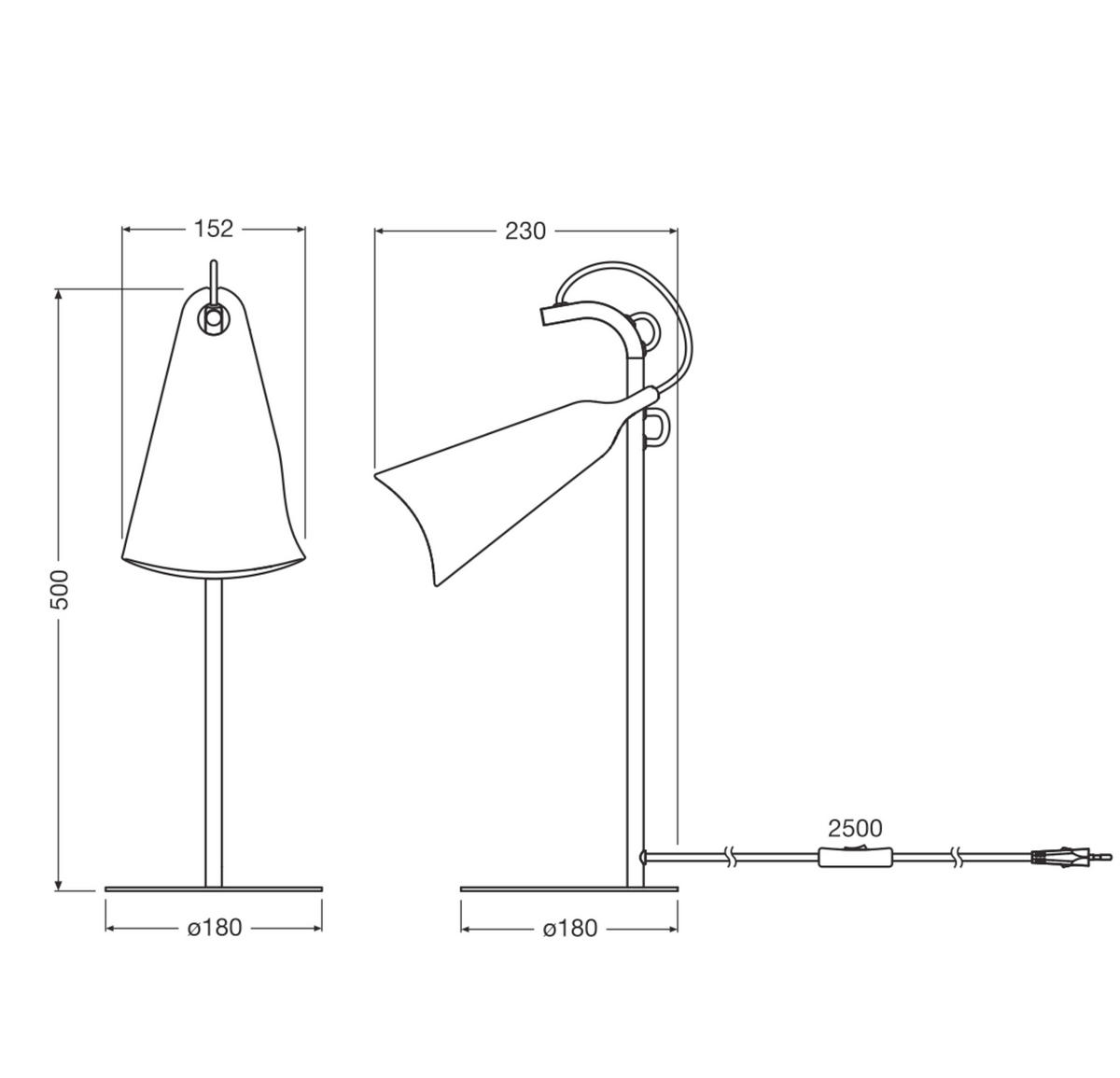 TISCHLEUCHTE 18/23/50 cm   - Schwarz, Basics, Kunststoff/Metall (18/23/50cm) - Osram