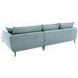 ECKSOFA  in Webstoff Blaugrau  304/196 cm  - Blaugrau/Schwarz, KONVENTIONELL, Textil/Metall (304/196cm) - Hom`in