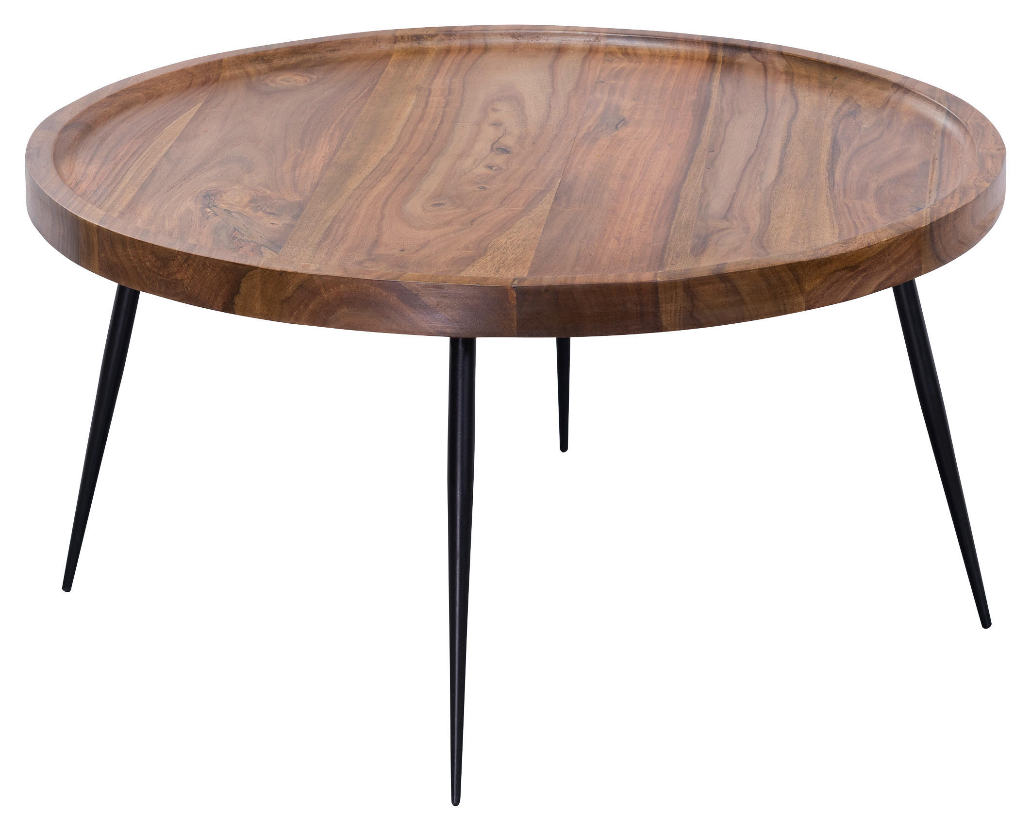 DOHÁNYZÓASZTAL fa 75/75/39 cm   - fekete/sheesham, Design, fa/fém (75/75/39cm) - MID.YOU