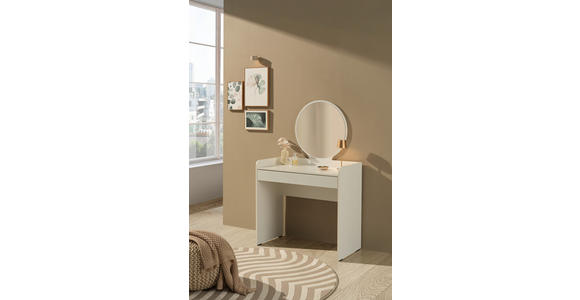 SCHMINKTISCH 90/47/142 cm, Weiß  - Weiß, Design, Glas/Holzwerkstoff (90/47/142cm) - Carryhome