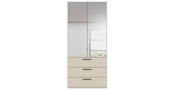 DREHTÜRENSCHRANK 101/223/61 cm,  in Champagner, 2-türig  - Chromfarben/Champagner, Basics, Glas/Holzwerkstoff (101/223/61cm) - Novel