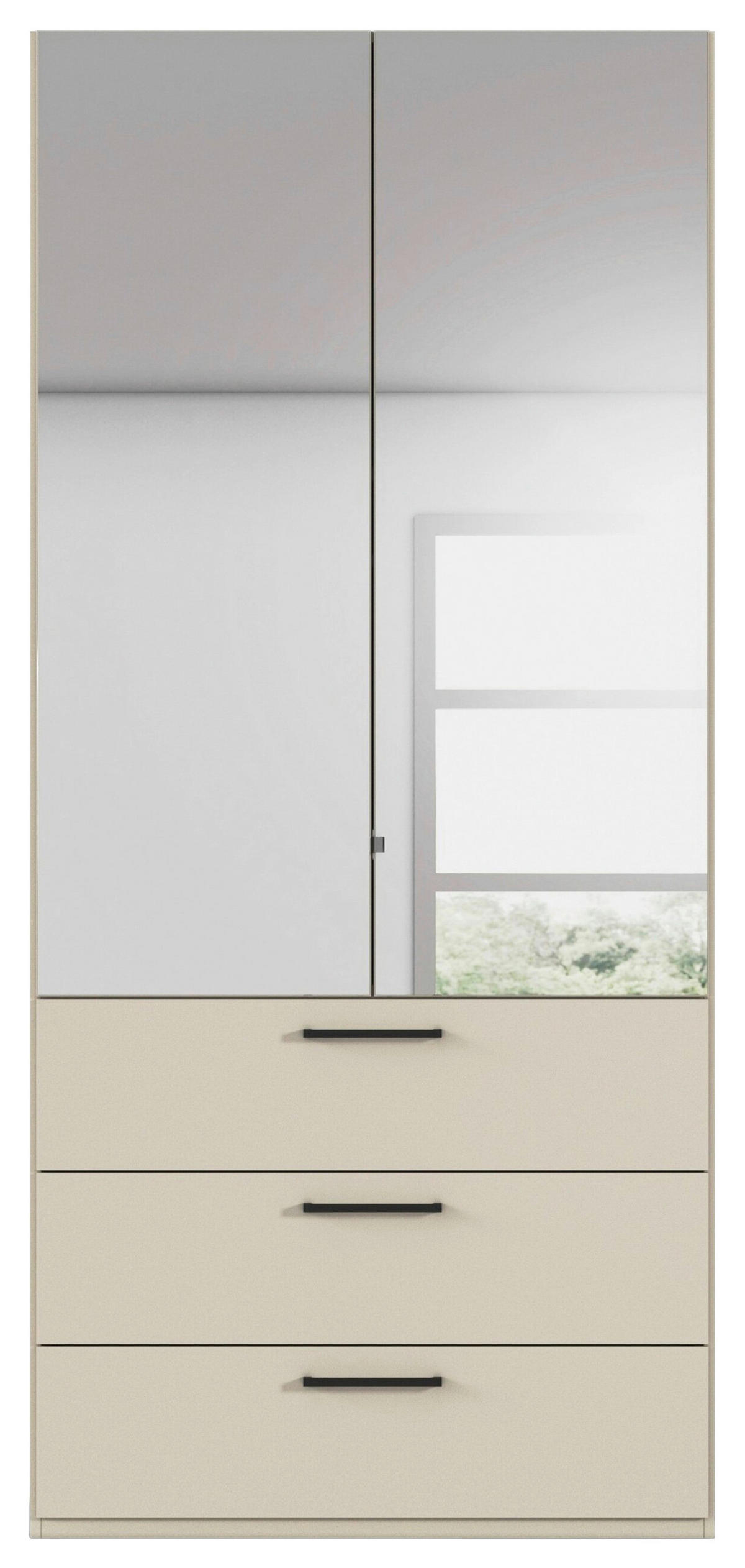 DREHTÜRENSCHRANK 101/223/61 cm,  in Champagner, 2-türig  - Chromfarben/Champagner, Basics, Glas/Holzwerkstoff (101/223/61cm) - Novel