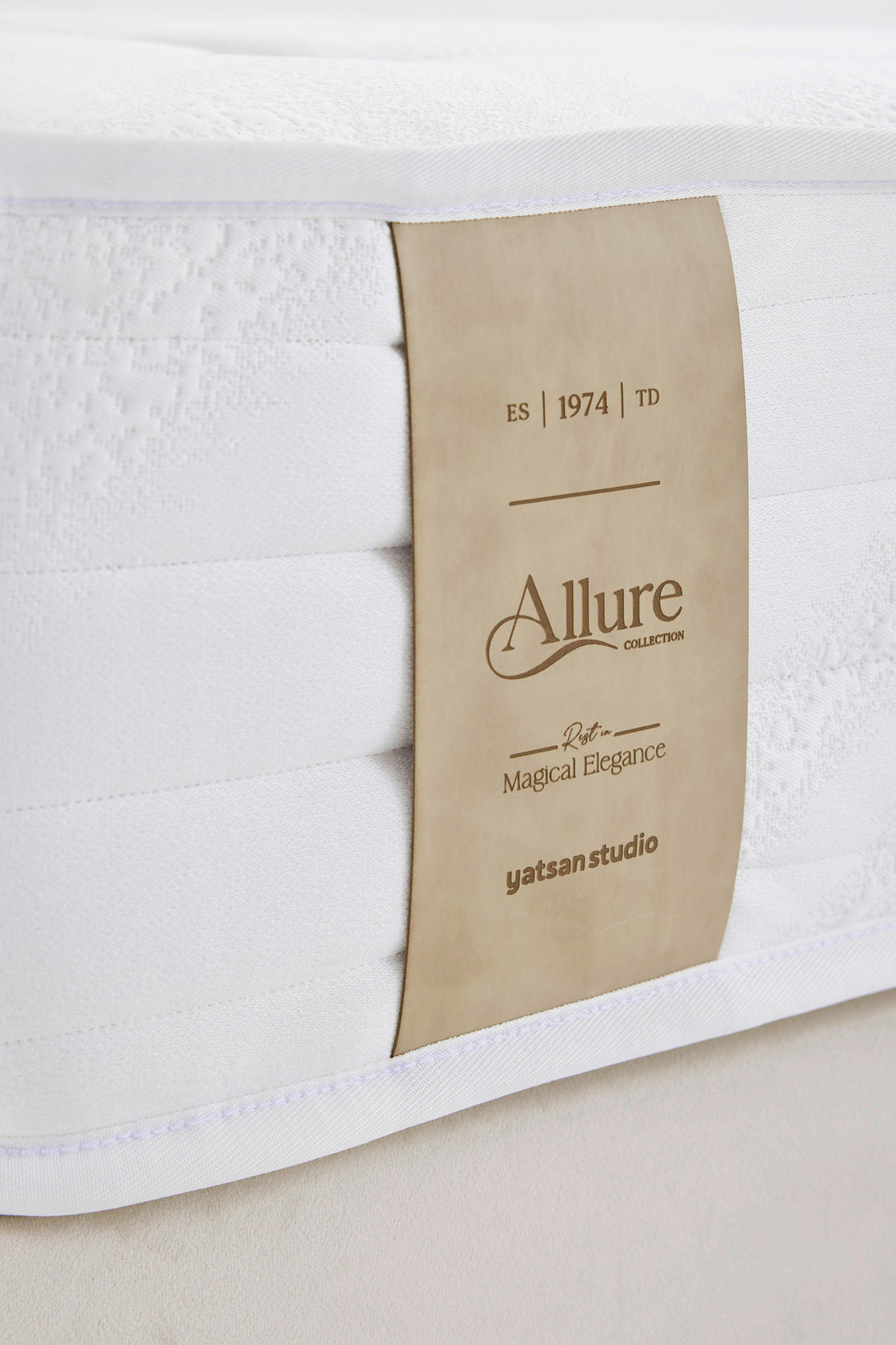 BOXSPRINGMATRATZE ALLURE SAN REMO H3, 90/200 cm, Höhe ca.: 27 cm,  - Creme, Basics, Textil (90/200cm)