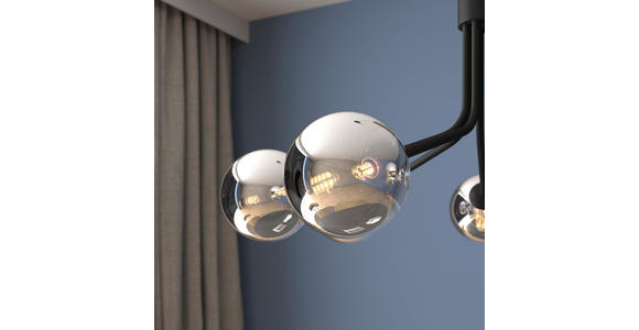 HÄNGELEUCHTE 65/150 cm  - Dunkelgrau, Design, Glas/Metall (65/150cm) - Novel