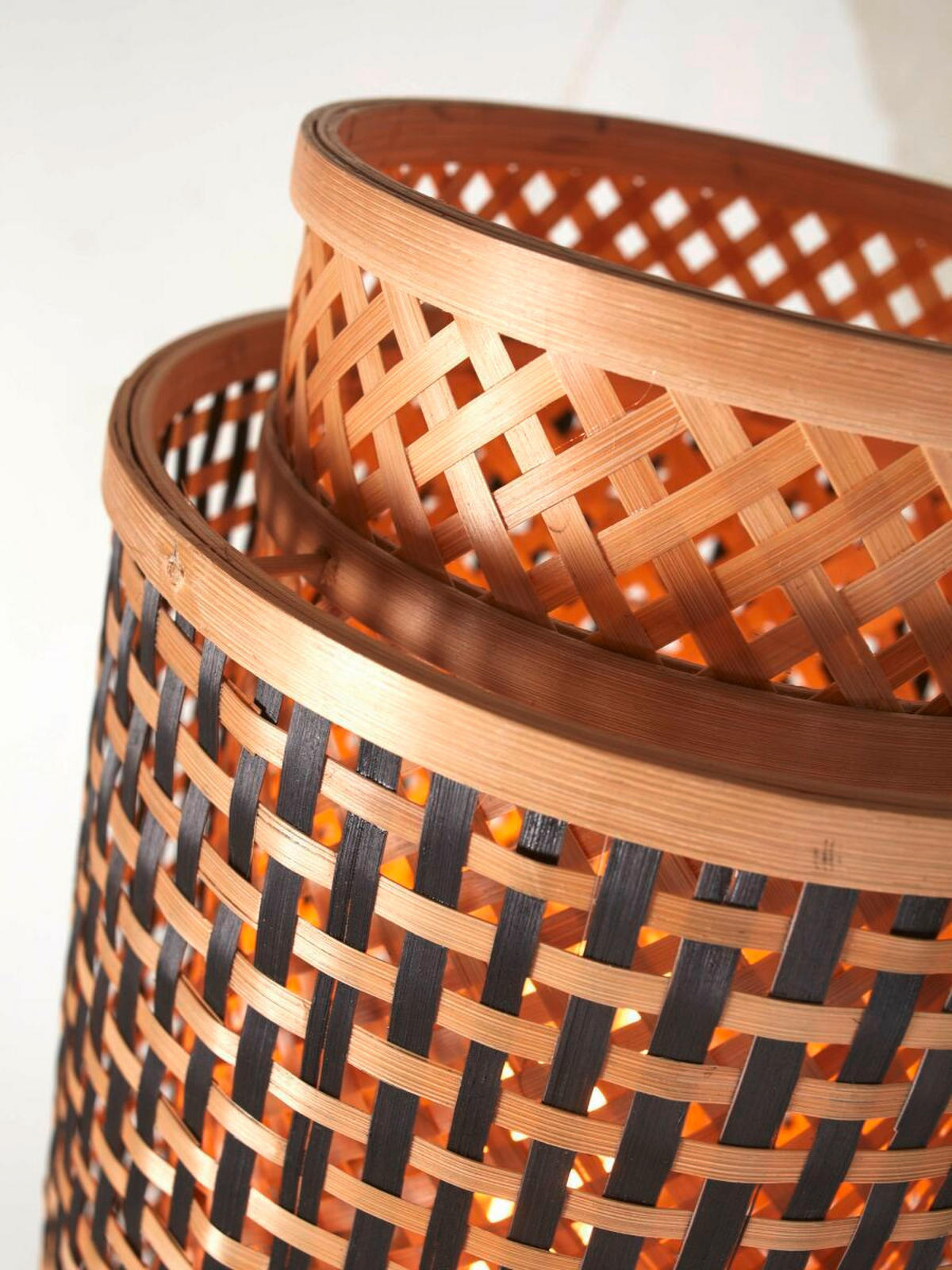 TISCHLEUCHTE GOOD&MOJO  22/40 cm  - Schwarz/Naturfarben, Trend, Holz (22/40cm) - Good & Mojo