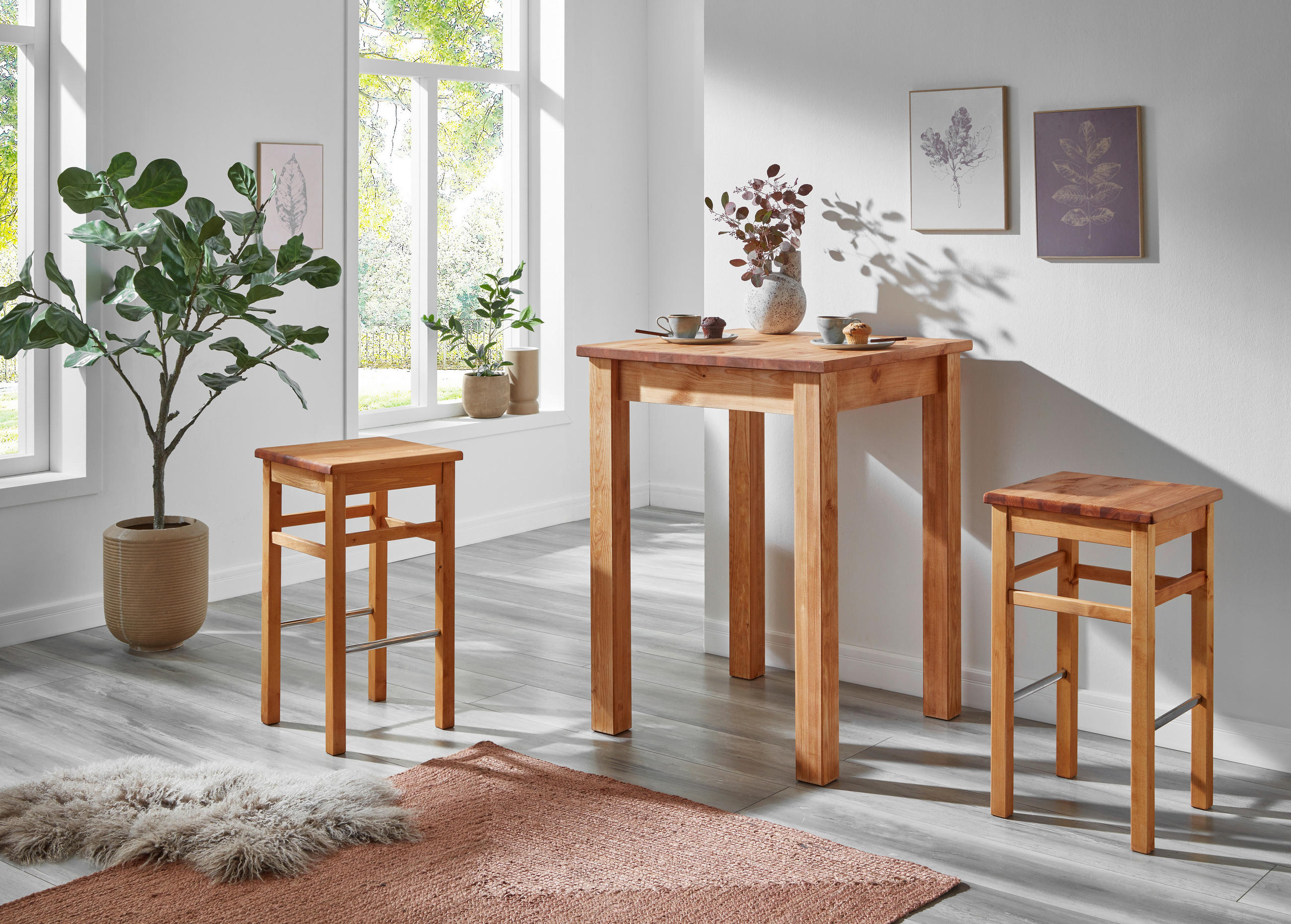BARTISCH  - Laugenfarbig, ROMANTIK / LANDHAUS, Holz (78/78/103cm) - Boxxx
