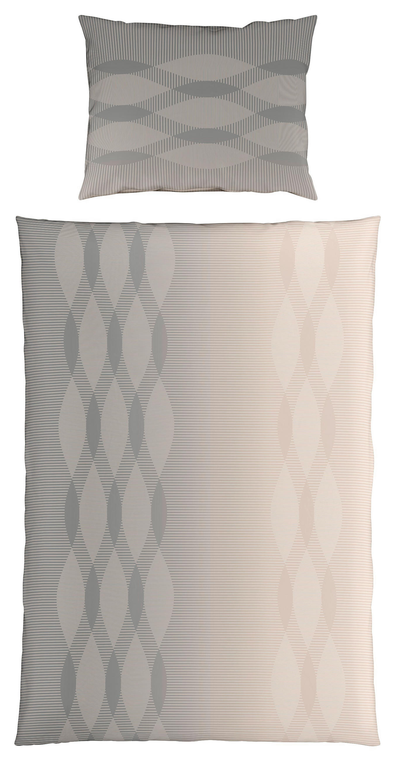 POSTEĽNÁ BIELIZEŇ, makosatén, krémová, sivá, béžová, 140/200 cm  - sivá/krémová, Basics, textil (140/200cm) - Fleuresse