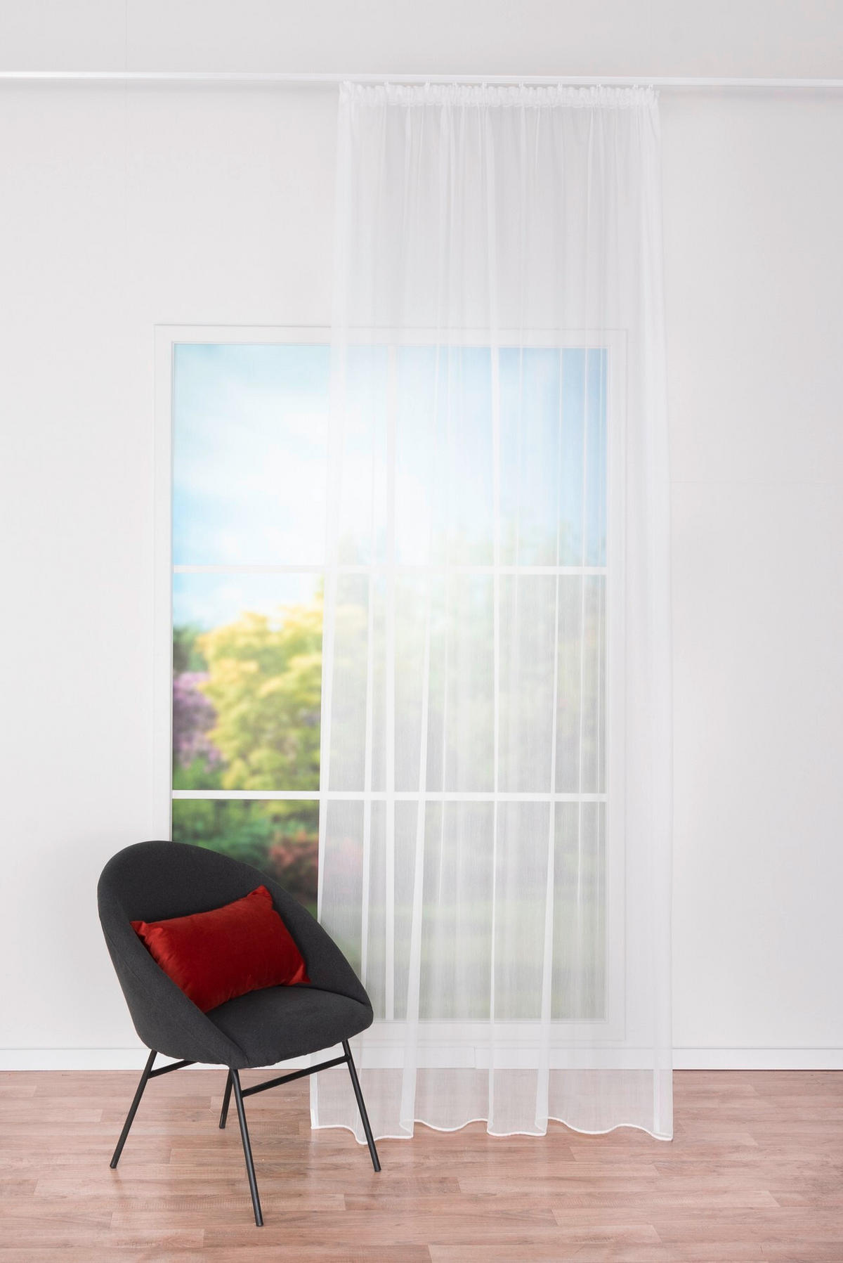 MATERIAL PERDELE ȘI DRAPERII transparent  - alb, Basics, textil (80cm)