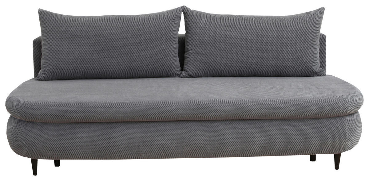 SCHLAFSOFA in Webstoff, Plüsch Grau  - Schwarz/Grau, Design, Holz/Textil (213/89/105cm) - Novel