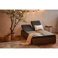 SONNENLIEGE 110/30/194 cm  - Schwarz/Braun, MODERN, Kunststoff/Textil (110/30/194cm) - Ambia Garden