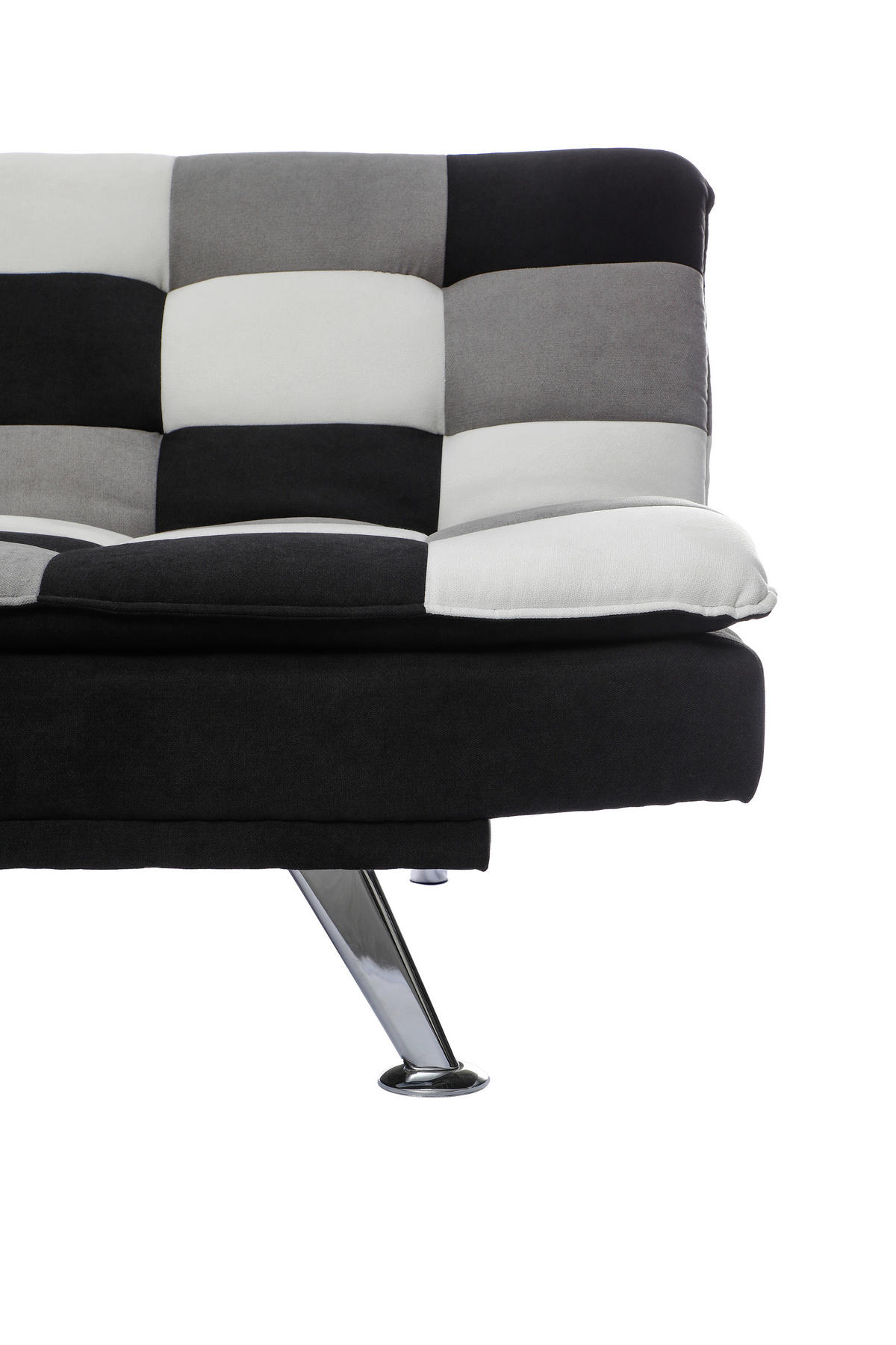 SCHLAFSOFA Samt Creme, Grau, Schwarz  - Silberfarben/Creme, Design, Textil/Metall (182/87/90cm) - P & B