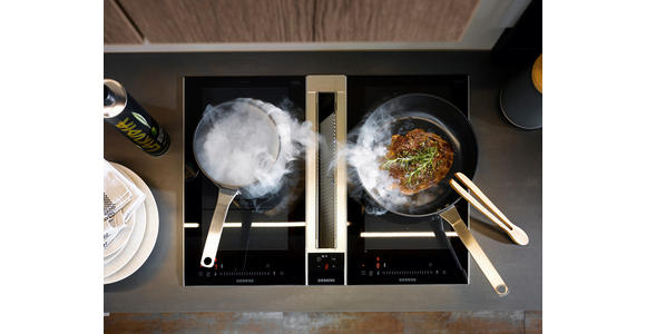 EINBAUKÜCHE   - Eichefarben/Grau, Design, Holzwerkstoff - Novel