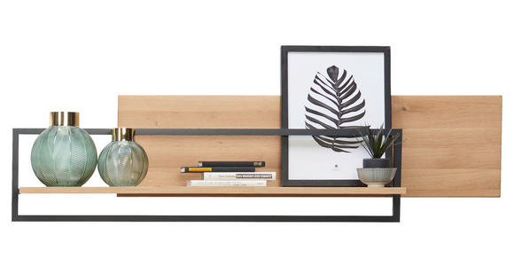 WANDBOARD Bastia Bastia  148/38/27 cm  - Eichefarben, KONVENTIONELL, Holz/Metall (148/38/27cm) - Cantus