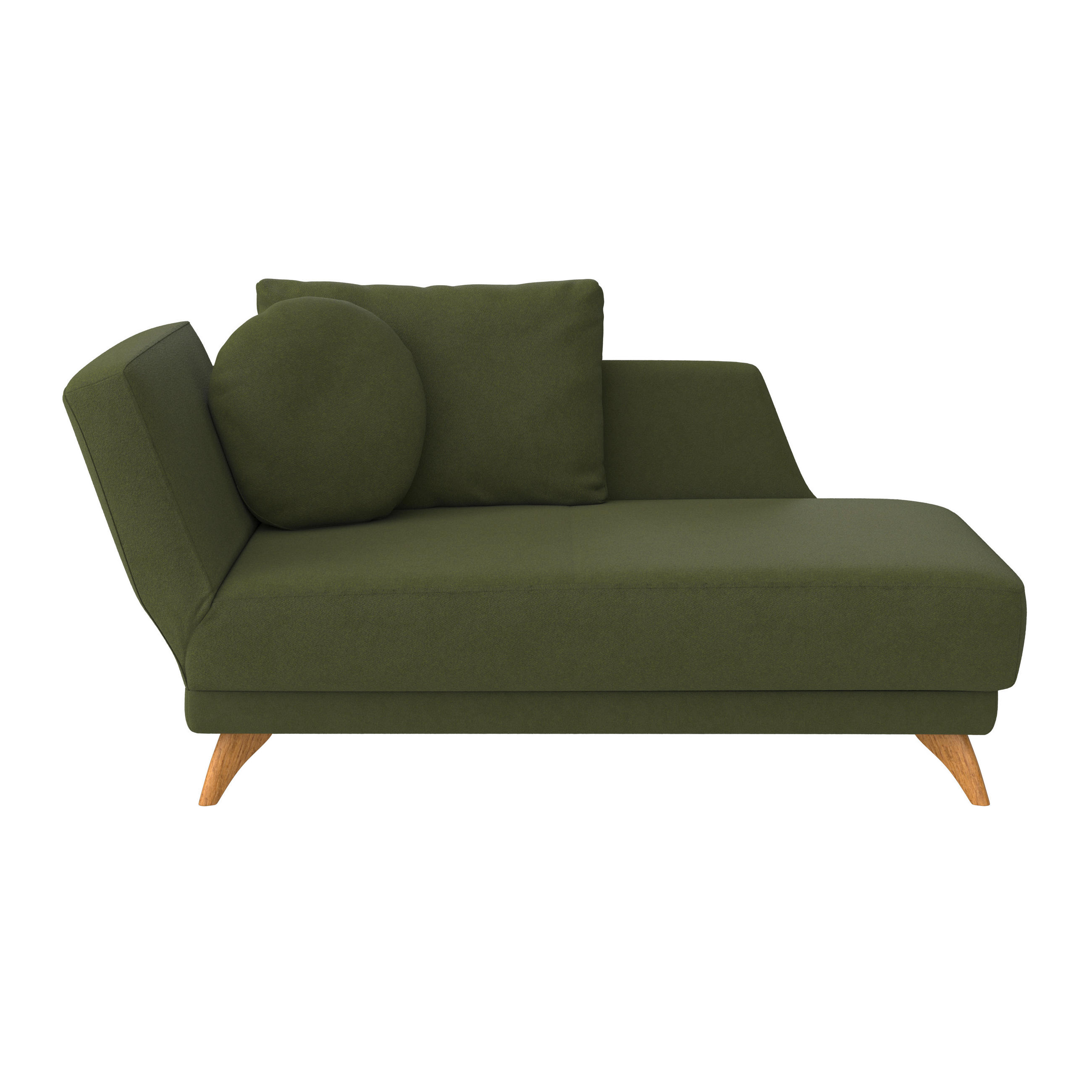 RÉCAMIERE in Flachgewebe Dunkelgrün  - Dunkelgrün/Eichefarben, MODERN, Holz/Textil (205/74/94cm) - Bali