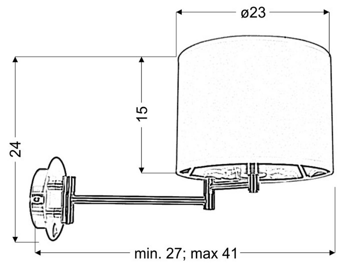 WANDLEUCHTE Alexia 23/41/24 cm   - Chromfarben/Schwarz, KONVENTIONELL, Kunststoff/Metall (23/41/24cm)