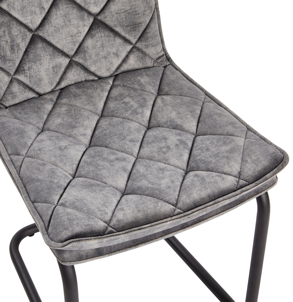 SCHWINGSTUHL  in Eisen Samt  - Schwarz/Grau, MODERN, Holz/Textil (47/94/63cm) - Livetastic