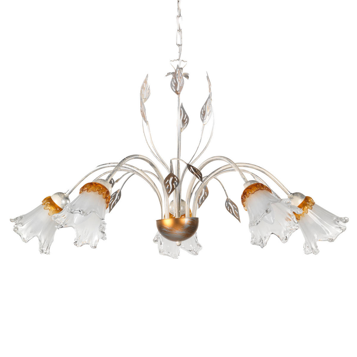 LUSTER, 80/105 cm  - biela, Konventionell, kov/sklo (80/105cm)