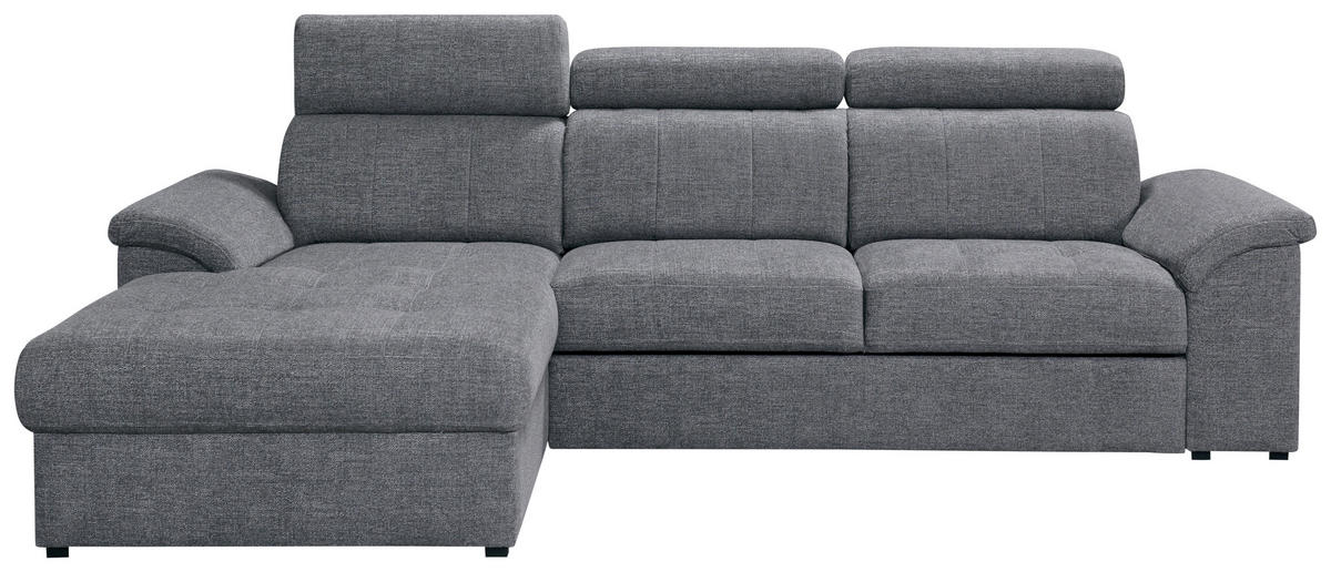 SEDEŽNA GARNITURA, siva  - siva, Konvencionalno, tekstil/les (185/286cm) - Milax