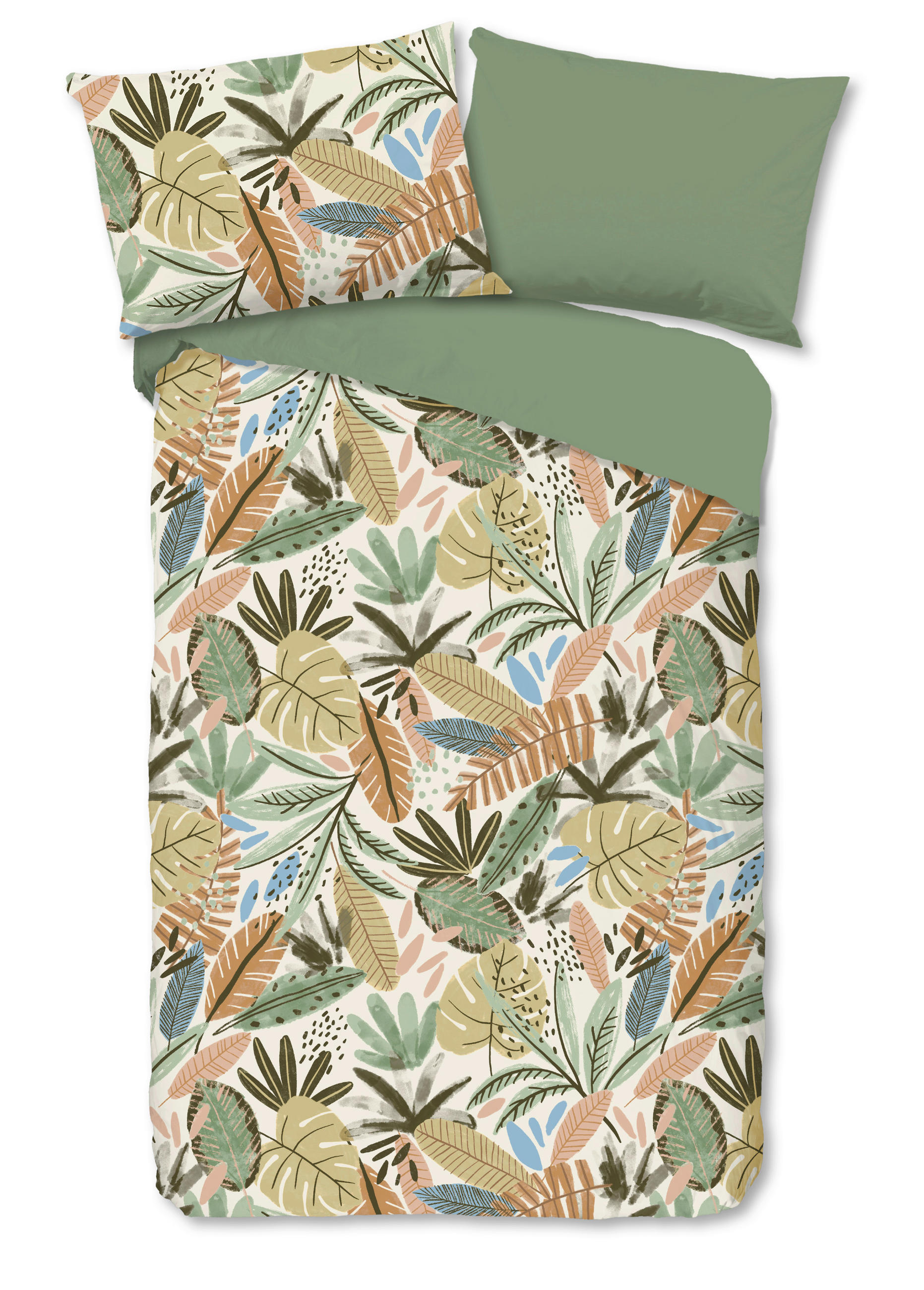 WENDEBETTWÄSCHE 2-teilig Good Morning Renforcé 140/200 cm  - Koralle/Beigebraun, Basics, Textil (140/200cm)