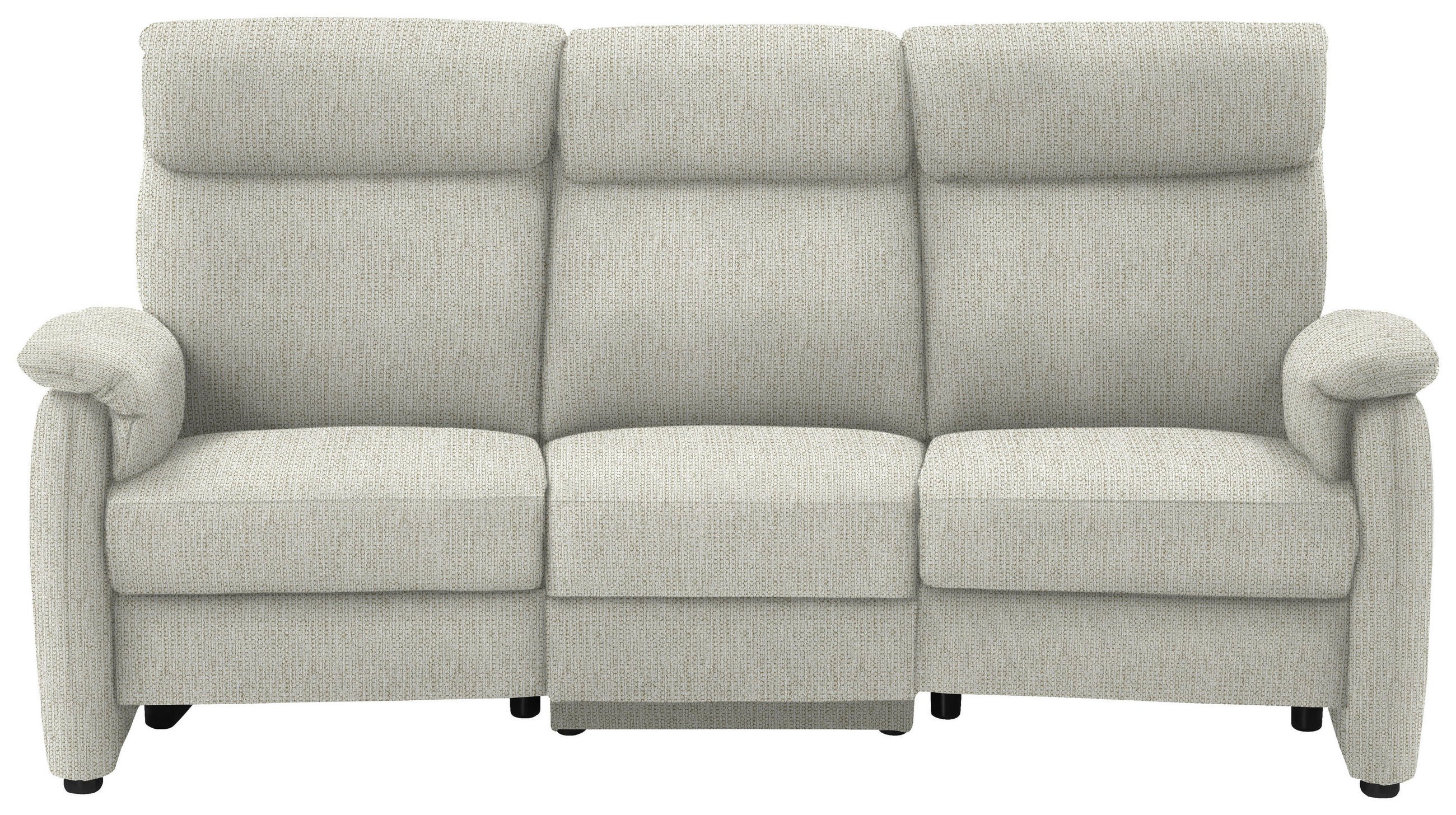 TRAPEZSOFA in Flachgewebe Naturfarben  - Schwarz/Naturfarben, KONVENTIONELL, Textil/Metall (219/107/97cm) - Pure Home Comfort