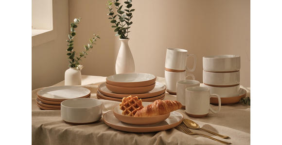 KOMBISERVICE Braun, Weiß Terra Nova 20-teilig 4 Personen  - Braun/Weiß, Trend, Keramik - Novel