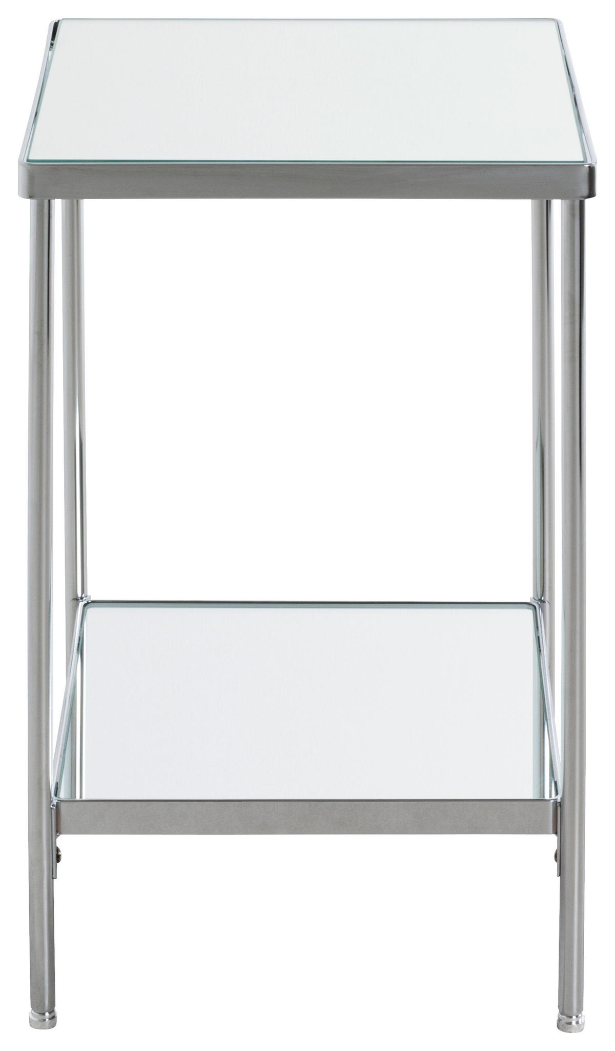 BEISTELLTISCH 28/28/46 cm Chromfarben quadratisch  - Chromfarben, Trend, Glas/Metall (28/28/46cm)