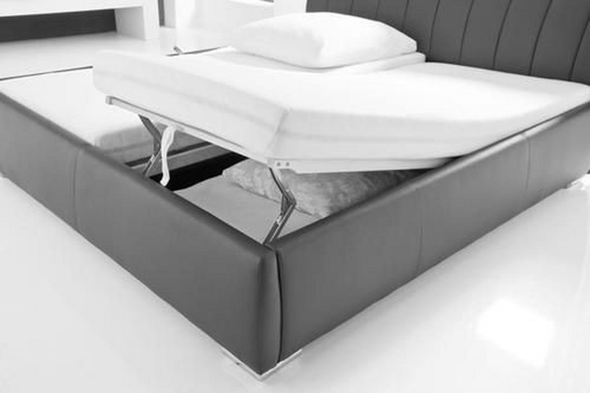 POLSTERBETT 180/200 cm  in Weiss  - Chromfarben/Weiss, Design, Holz/Textil (180/200cm) - Xora