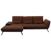 ECKSOFA Flachgewebe Kupferfarben  - Schwarz/Kupferfarben, Design, Textil/Metall (191/301cm) - Moderano