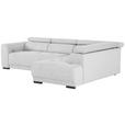 ECKSOFA Silberfarben Struktur  - Silberfarben/Schwarz, Design, Kunststoff/Textil (284/205cm) - Xora