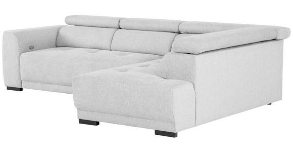 ECKSOFA Silberfarben Struktur - Silberfarben/Schwarz, Design, Kunststoff/Textil (284/205cm) - Xora