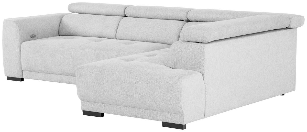 ECKSOFA in Struktur Silberfarben  - Silberfarben/Schwarz, Design, Kunststoff/Textil (284/205cm) - Xora