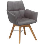 ARMLEHNSTUHL in Holz, Textil Eichefarben, Cappuccino  - Wildeiche/Eichefarben, Design, Holz/Textil (61/87/63cm) - Waldwelt