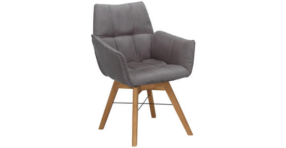 ARMLEHNSTUHL in Holz, Textil Eichefarben, Cappuccino  - Wildeiche/Eichefarben, Design, Holz/Textil (61/87/63cm) - Waldwelt