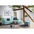 ECKSOFA  in Webstoff Türkis  257/165 cm  - Türkis/Schwarz, Design, Kunststoff/Textil (257/165cm) - Xora
