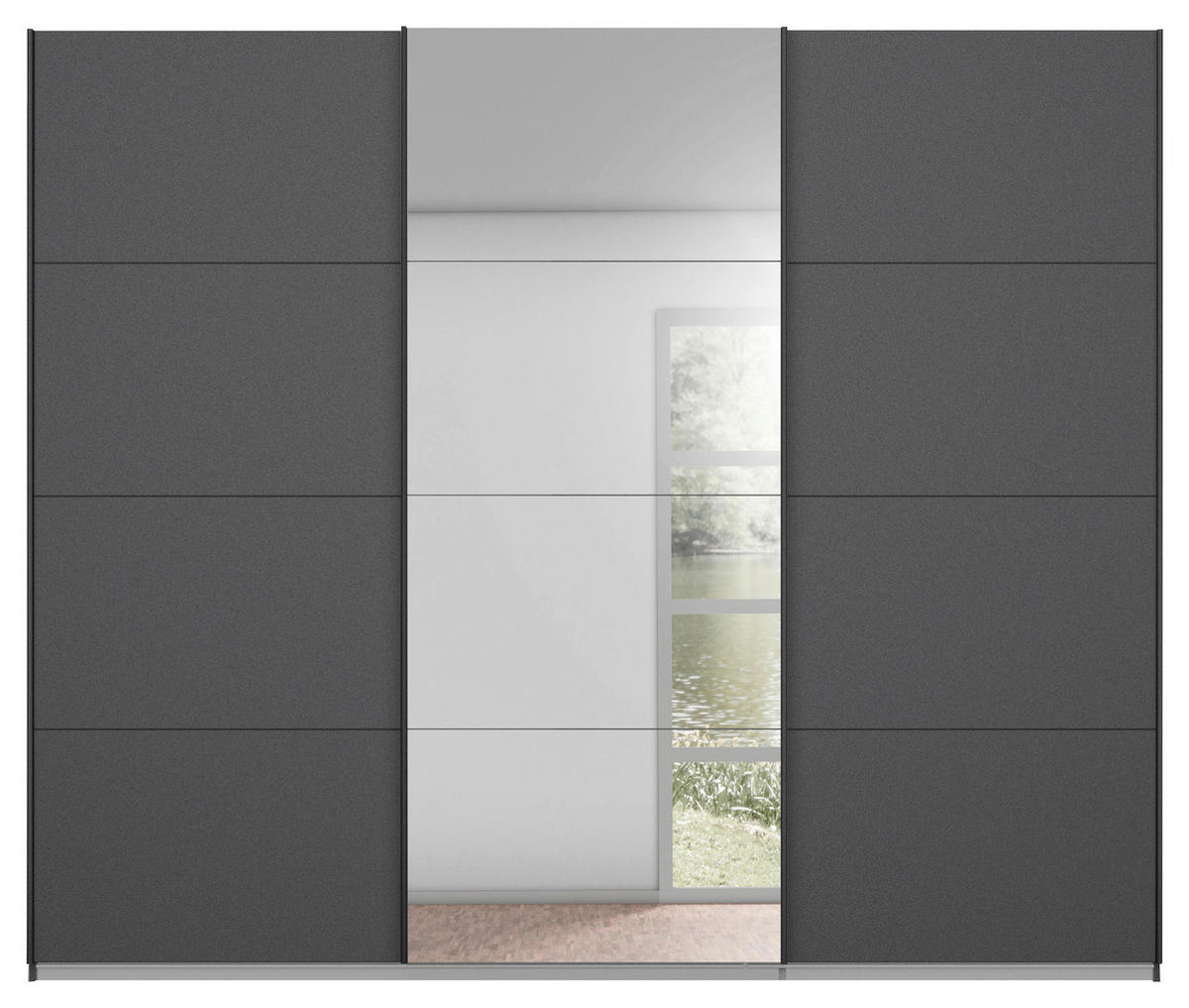 SCHWEBETÜRENSCHRANK in Anthrazit  - Anthrazit, Konventionell, Holzwerkstoff/Metall (271/210/62cm) - Xora