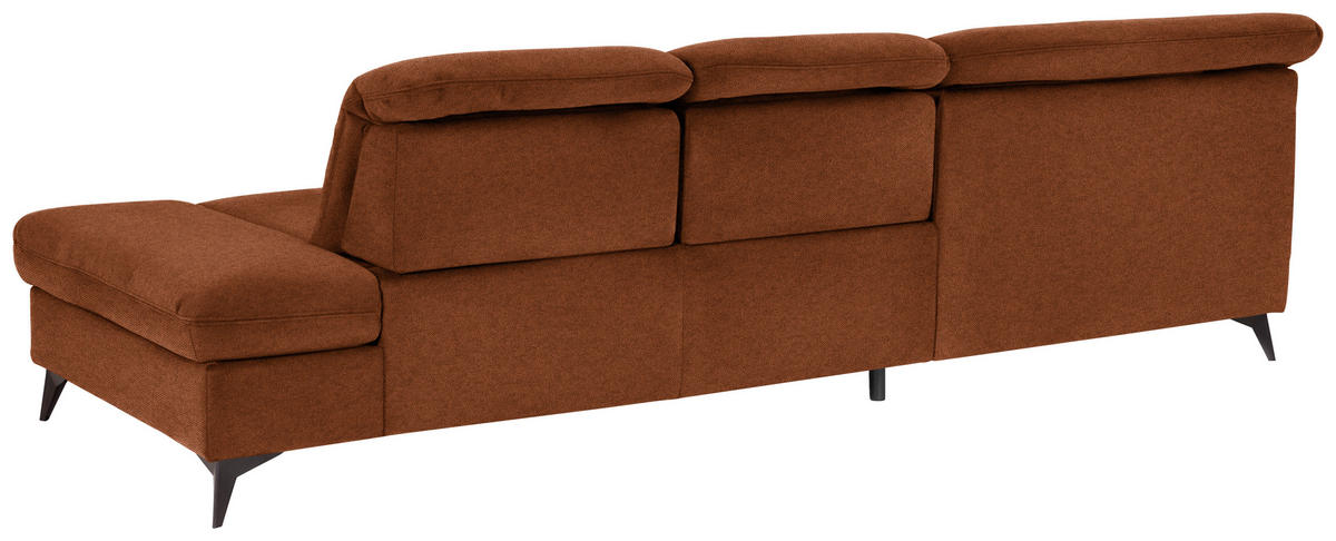 ECKSOFA  in Chenille Rostfarben  198/288 cm  - Rostfarben/Schwarz, Design, Textil/Metall (198/288cm) - Beldomo Style