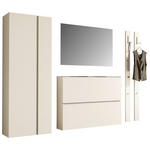 GARDEROBE 5-teilig  in 220/185/33 cm  - Sandfarben, Design, Glas/Holzwerkstoff (220/185/33cm) - Moderano