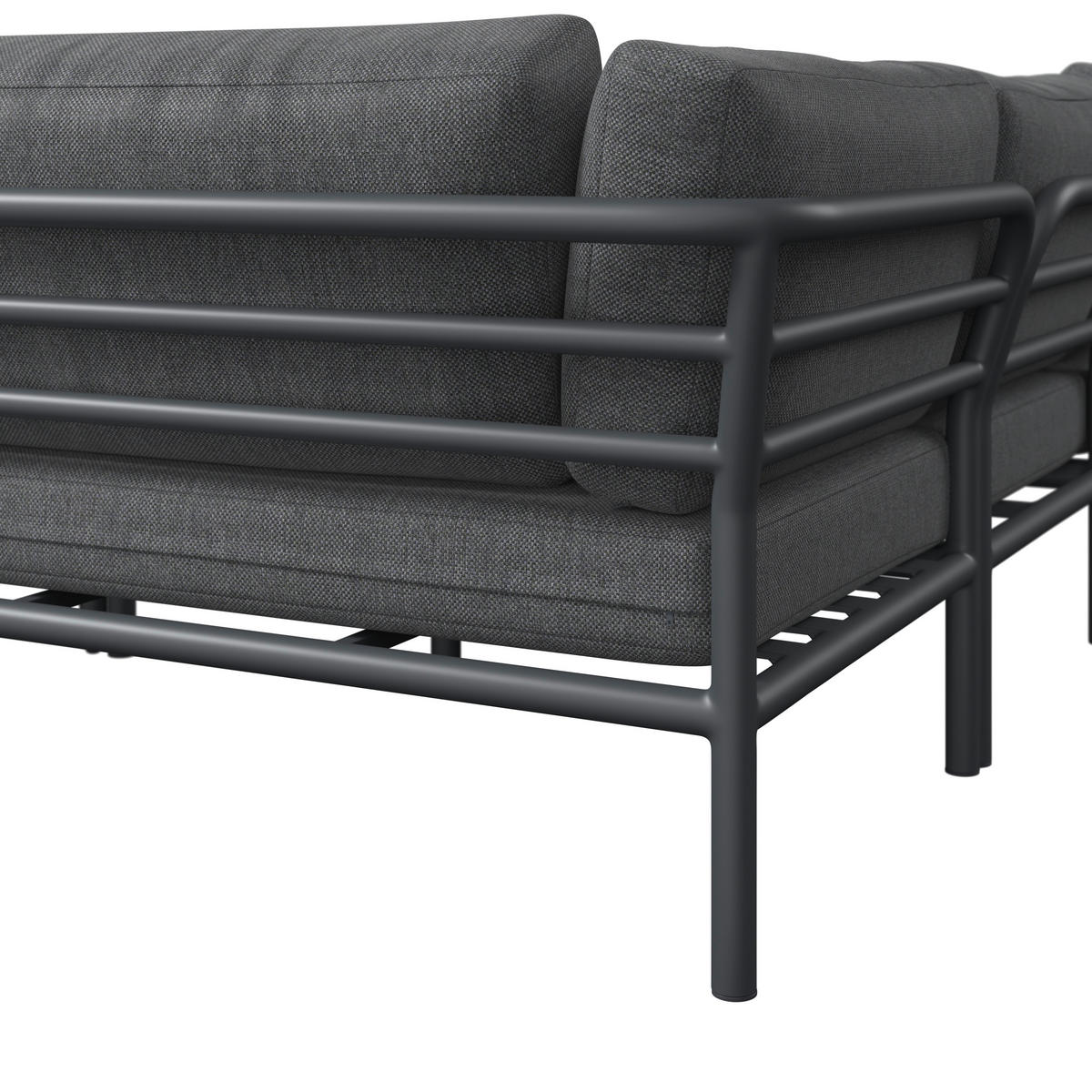 LOUNGEGARNITUR Aluminium  - Dunkelgrau/Anthrazit, Design, Textil/Metall (289/69/169cm) - Amatio